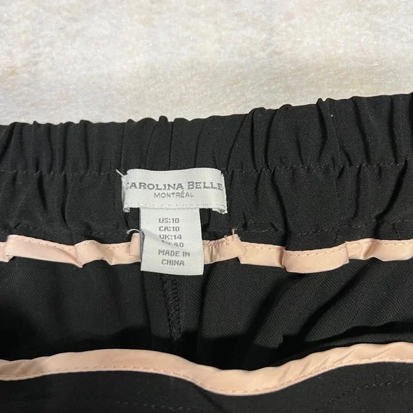 Carolina Belle Montreal Women’s Size 10 Elastic Waist Black Pants - Picture 2 of 7